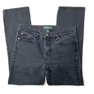 LRL Lauren Ralph Lauren Black Classic Straight Jean
